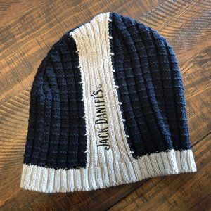 Jack Daniels Ribbed Black & Gray Winter Knit Beanie Hat